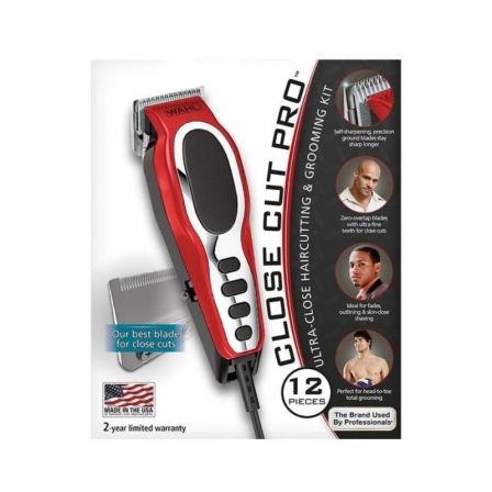 Wahl Close Cut Pro Rojo con 6 peines guía